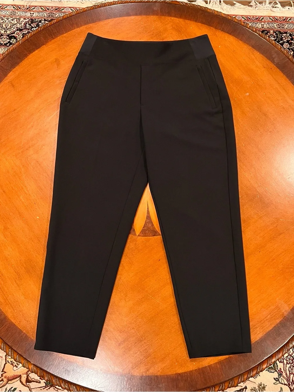 Athleta Endless High Rise Pant Black 12 Tapered Straight Leg Semi-Fitted Travel - Picture 4 of 16
